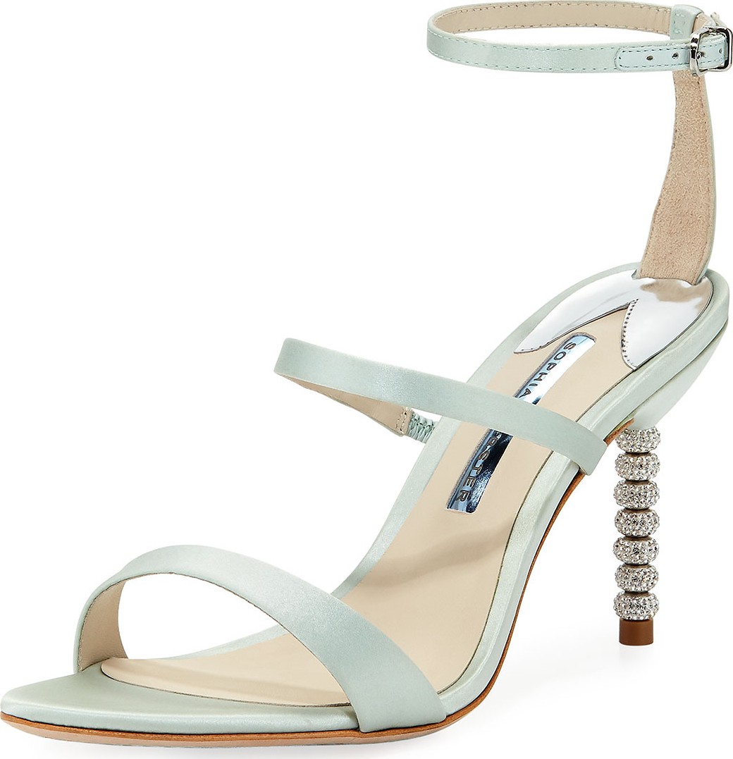 Sophia Webster Rosalind Mid-Heel Satin Sandals Sophia Webster Rosalind Mid-Heel Satin Sandals