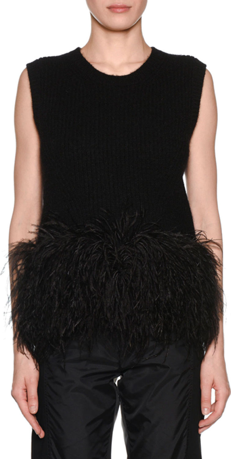 Nº21 Scoop-Neck Wool Feather Tank