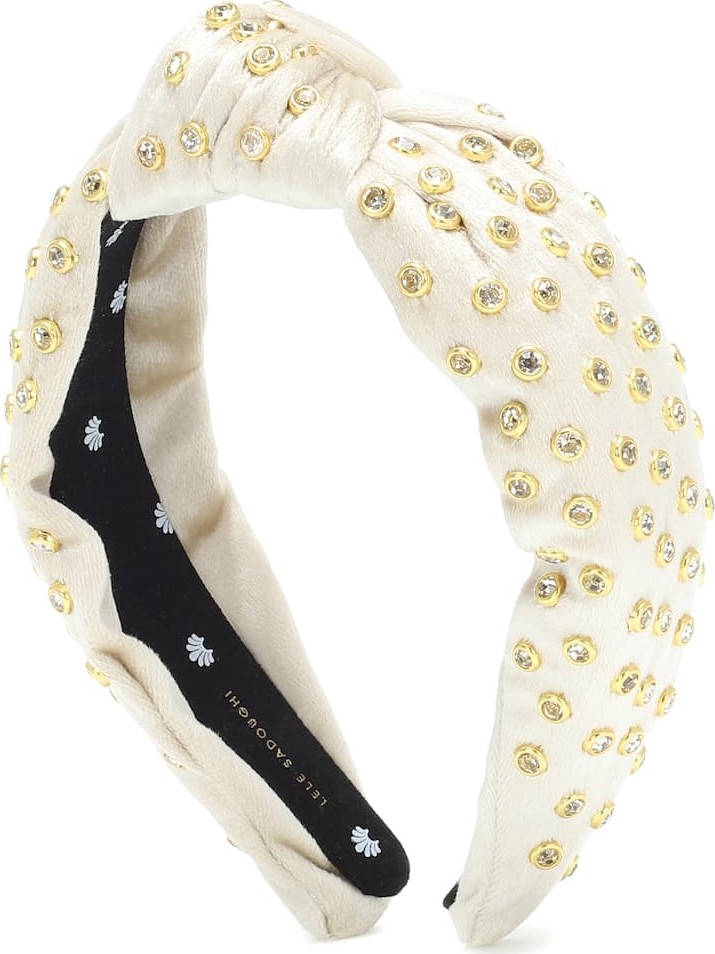 Lele Sadoughi Embellished velvet headband
