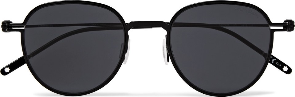 Montblanc Round-Frame Metal Sunglasses