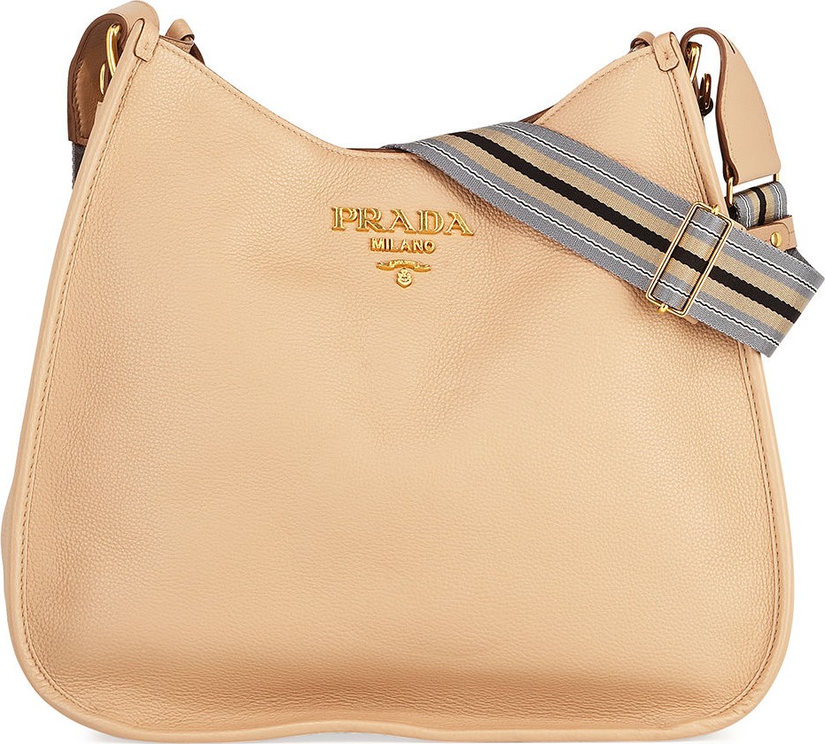 Prada Daino Leather Hobo Bag