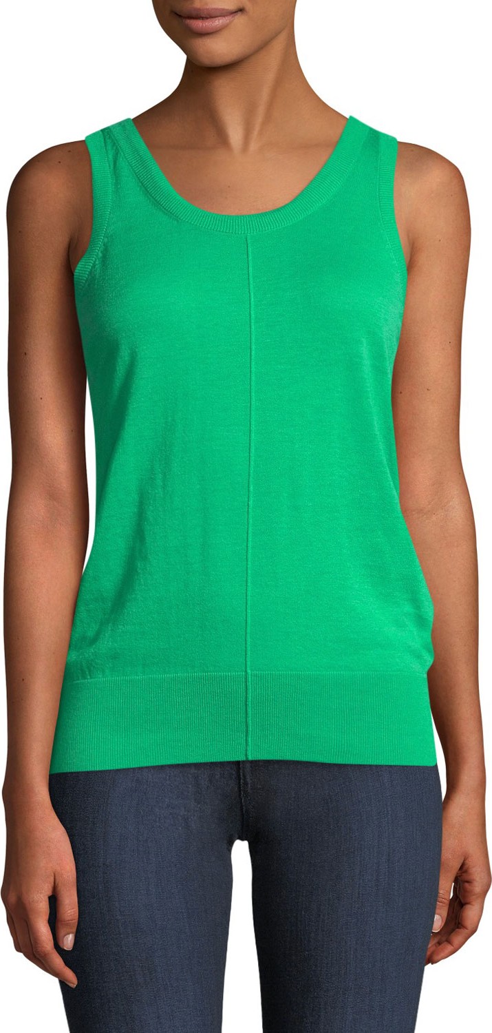 Helmut Lang Folded Cotton-Cashmere Ribbed Tank Top