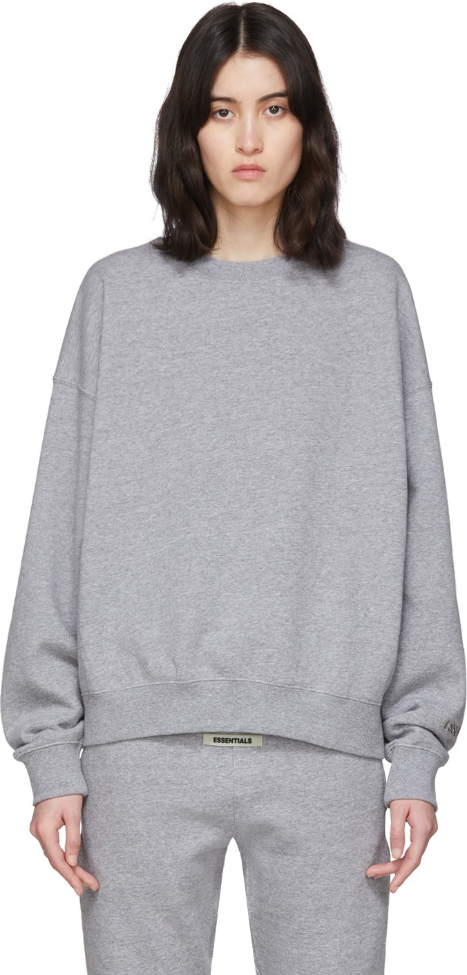 Essentials Grey Fleece Reflective Sweatshirt