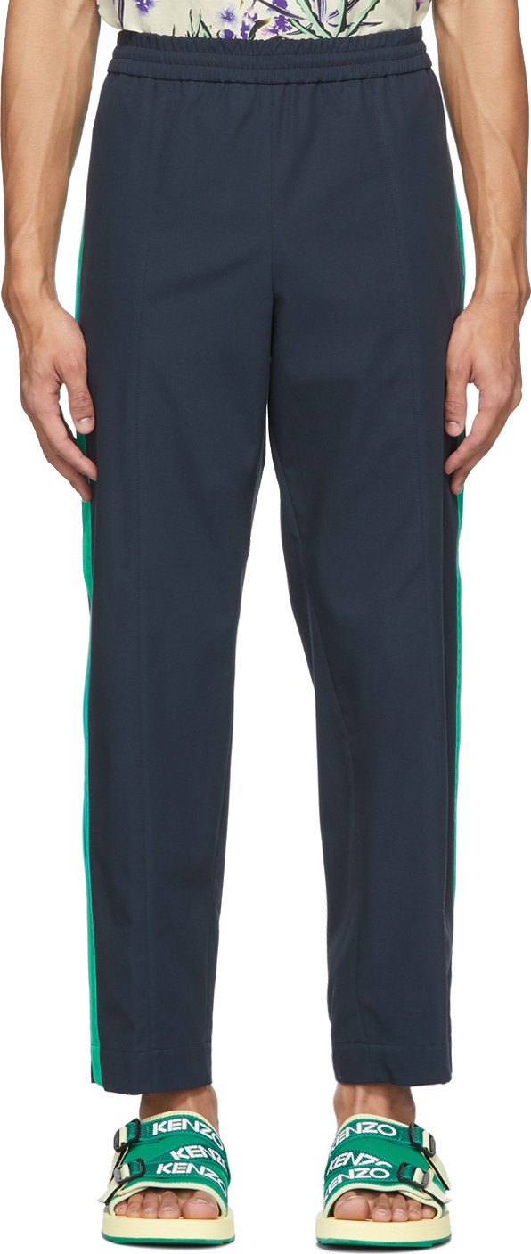 KENZO Navy Canvas Tapered Lounge Pants