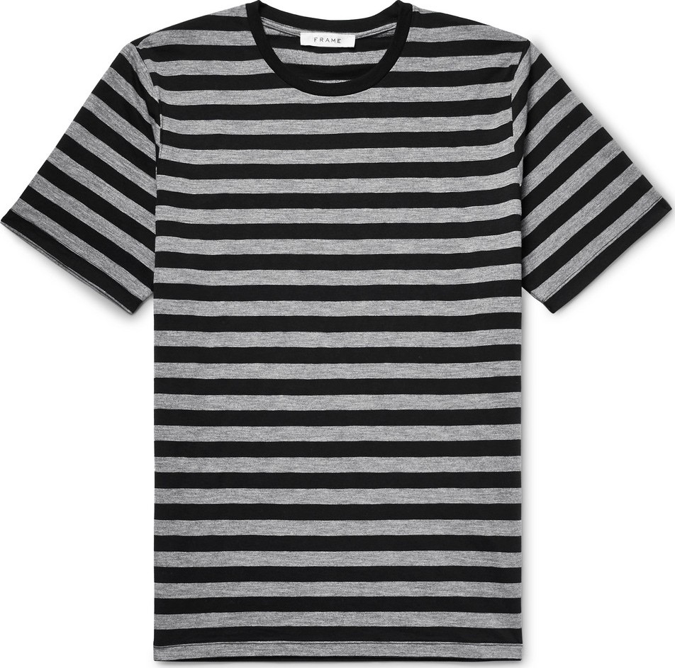 FRAME DENIM Mélange Striped Tech-Jersey T-Shirt