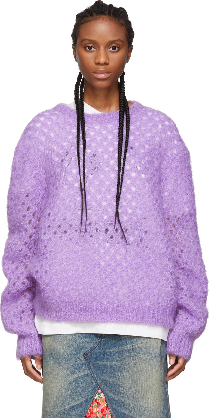 MARC JACOBS Purple Mohair Crewneck Sweater