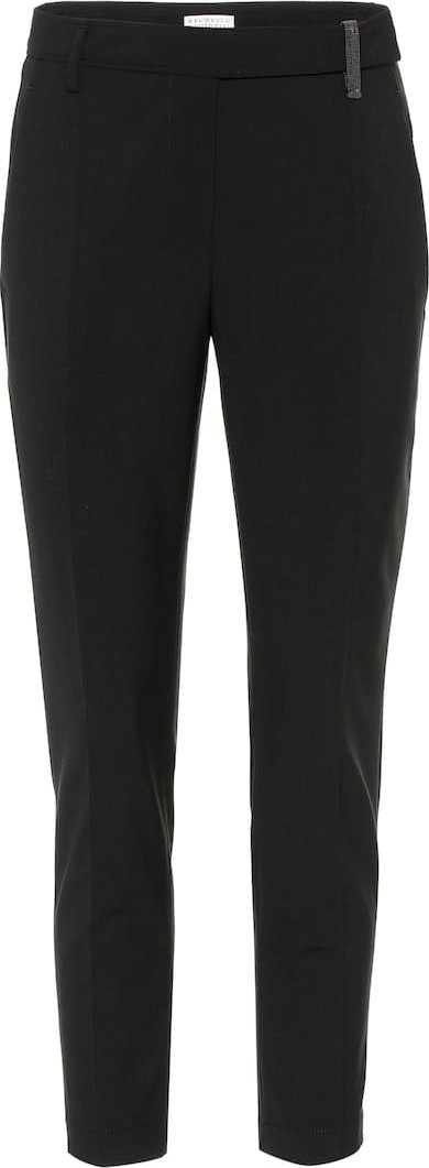 Brunello Cucinelli Mid-rise wool-blend cigarette pants