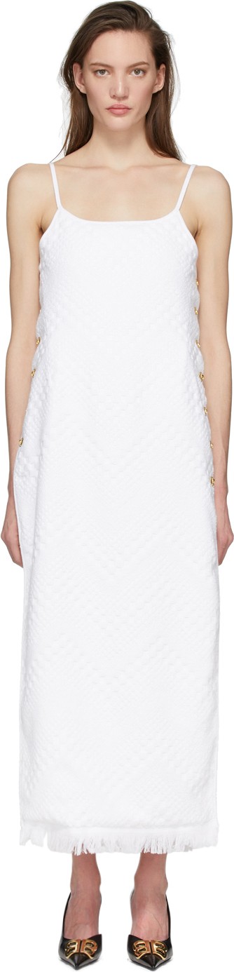Marine Serre White Maxi Towel Dress