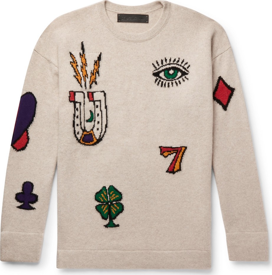 The Elder Statesman Intarsia Cashmere Sweater