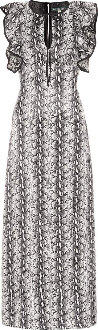 Alexachung Ruffled snakeskin-printed dress