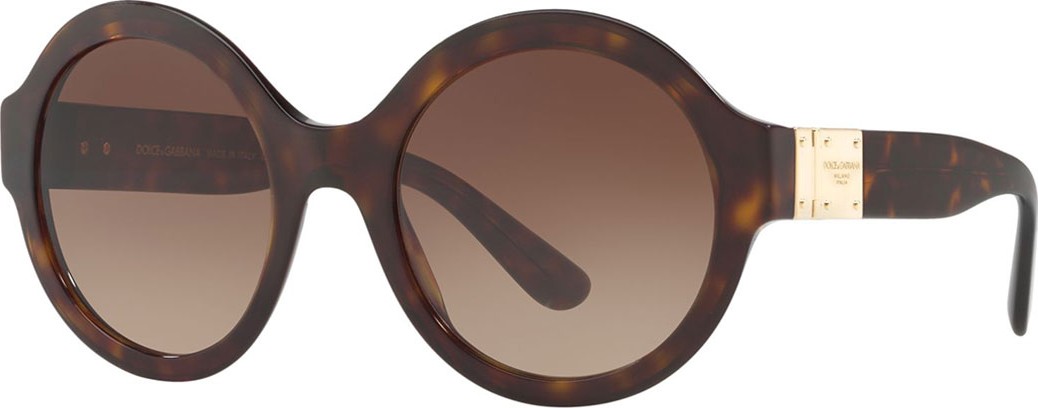 Dolce & Gabbana Round Gradient Acetate Sunglasses w/ Logo Plaque