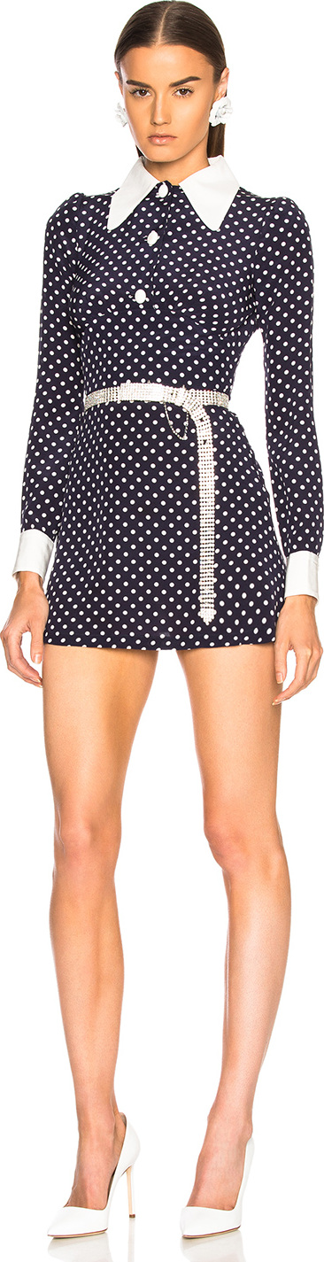 Alessandra Rich Polka Dot Mini Dress