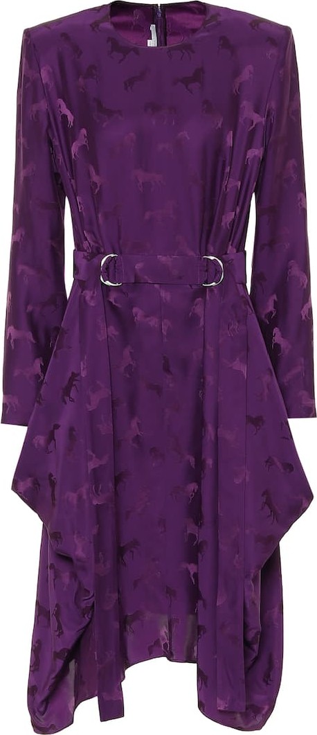 Stella McCartney Silk-blend jacquard midi dress