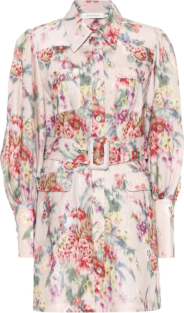 Zimmermann Wavelength floral linen minidress