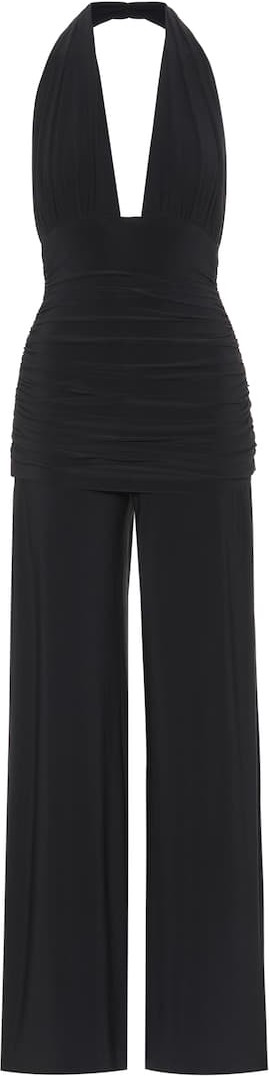 Norma Kamali Bill halter-neck jersey jumpsuit