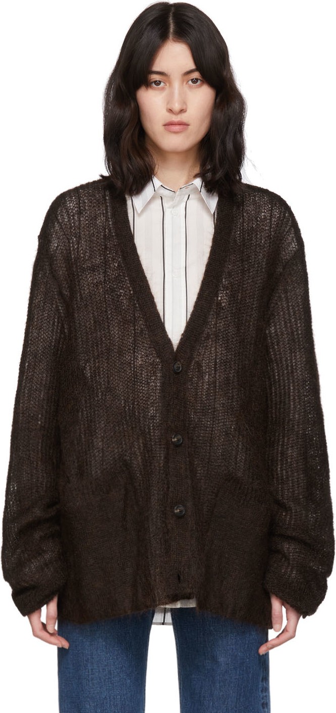 Maison Margiela Brown Transparent Cardigan