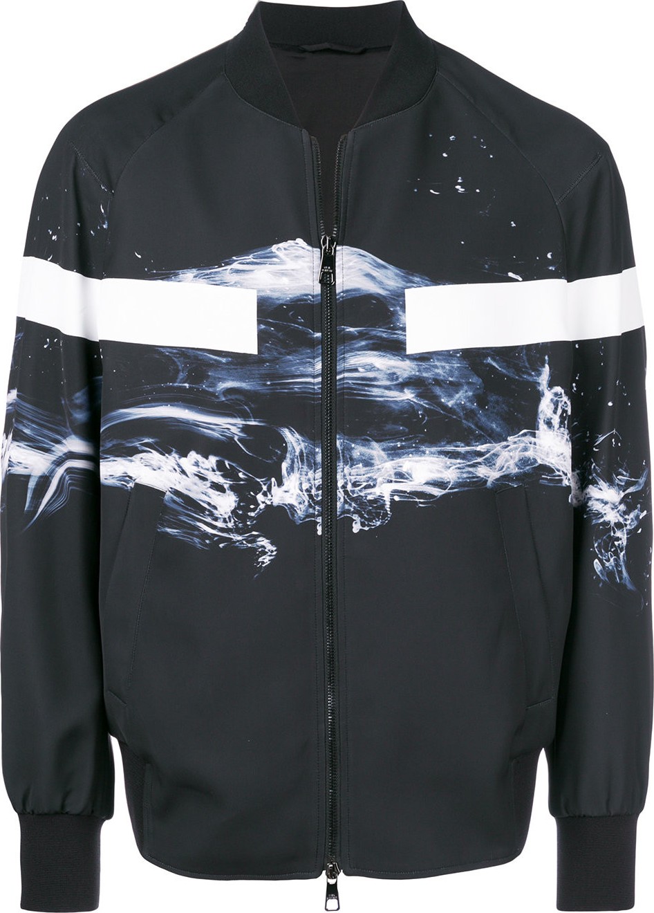 Neil Barrett graphic print tape detail bomber jacket