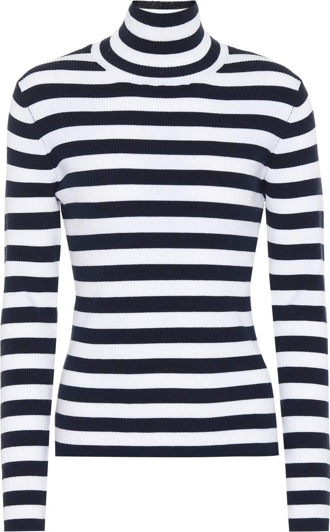 Tory Sport Striped wool turtleneck sweater