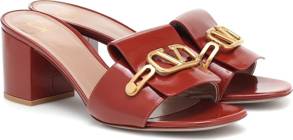Valentino Valentino Garavani VLOGO patent leather sandals
