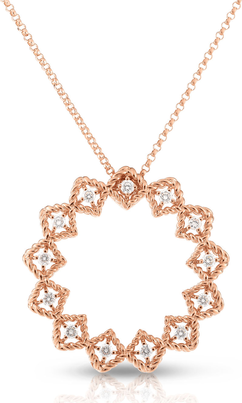 Roberto Coin 18k Roman Barocco Diamond Starburst Pendant Necklace