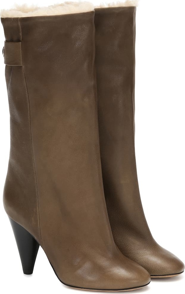 Isabel Marant Lafkee 90 shearling-lined ankle boots