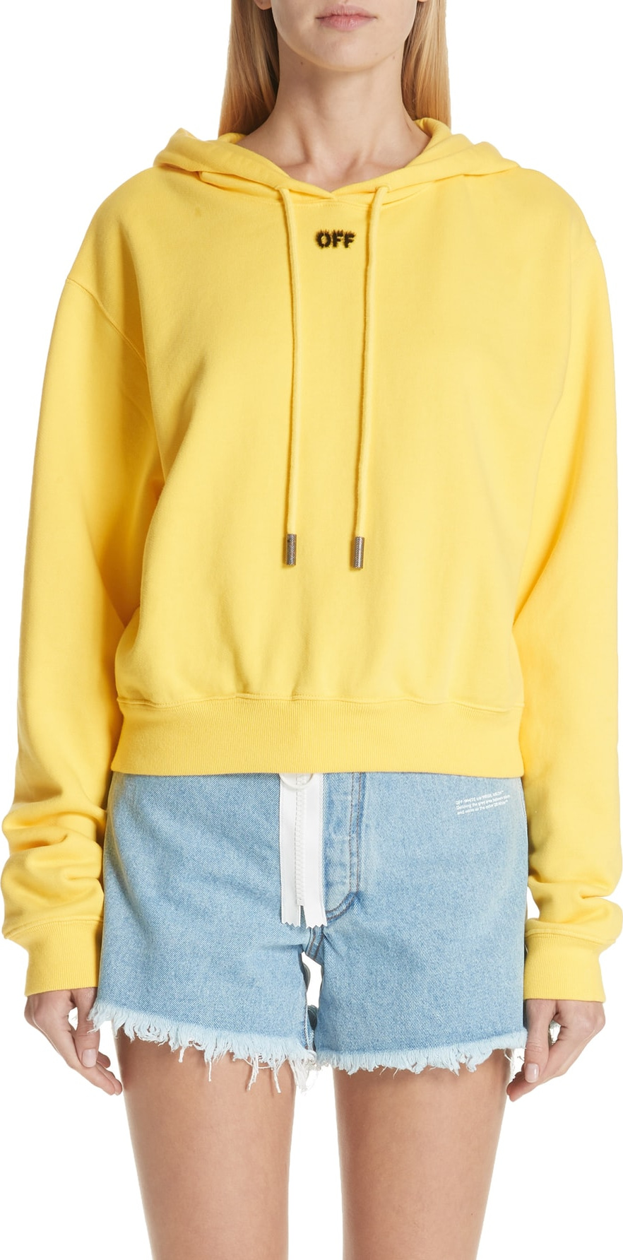 Off White Arrow Crop Hoodie