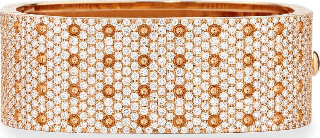 Roberto Coin Pois Moi Rose Gold 4-Row Diamond Bangle