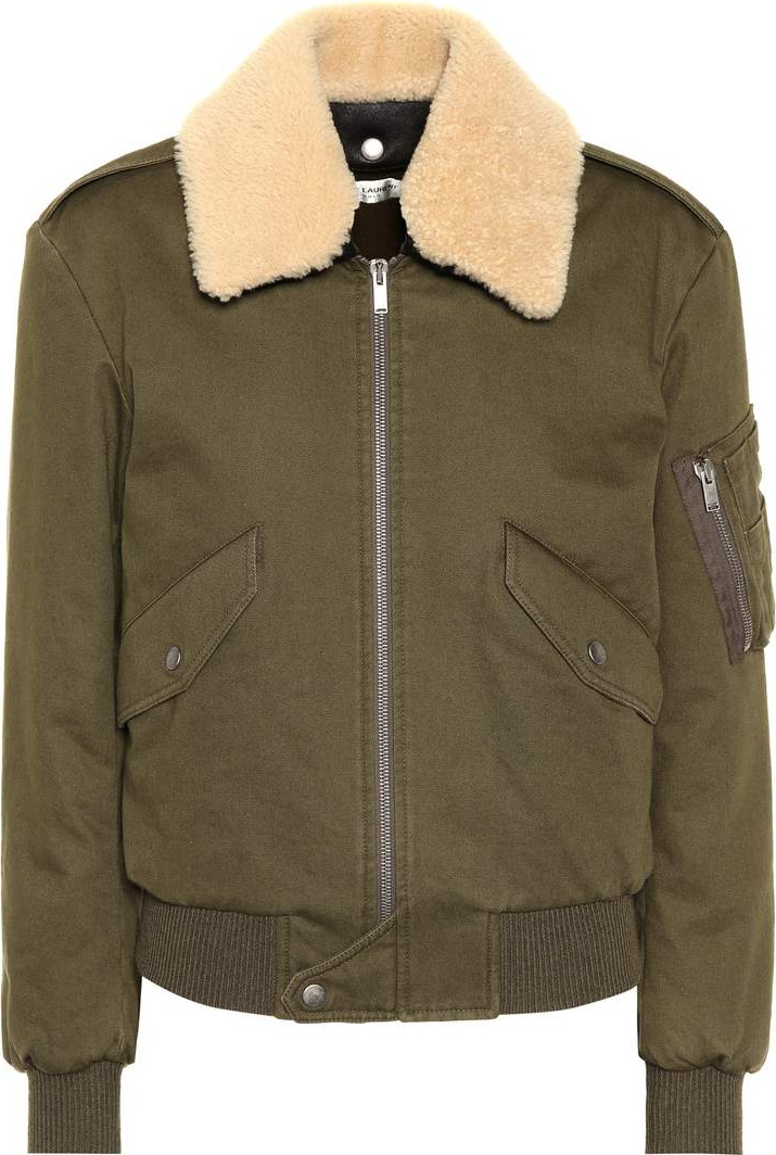 Saint Laurent Shearling-trimmed bomber jacket