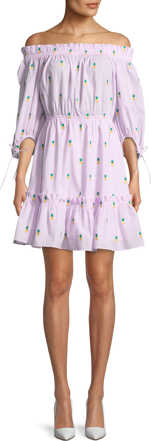 Kate Spade New York off-the-shoulder pineapple mini dress