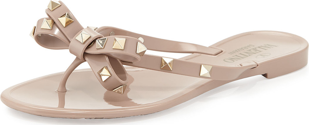 Valentino Rockstud PVC Thong Sandal