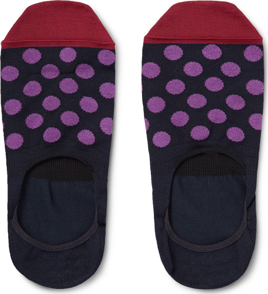 Paul Smith Polka-Dot Mercerised Stretch Cotton-Blend No-Show Socks