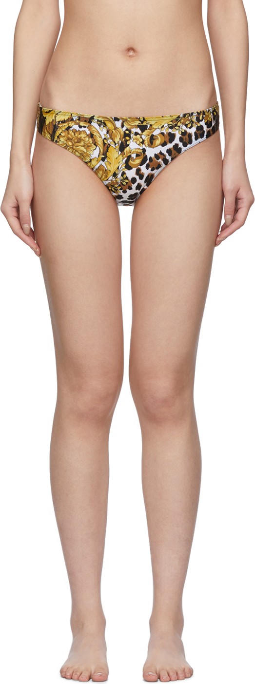 Versace Multicolor Baroque Animal Bikini Bottom