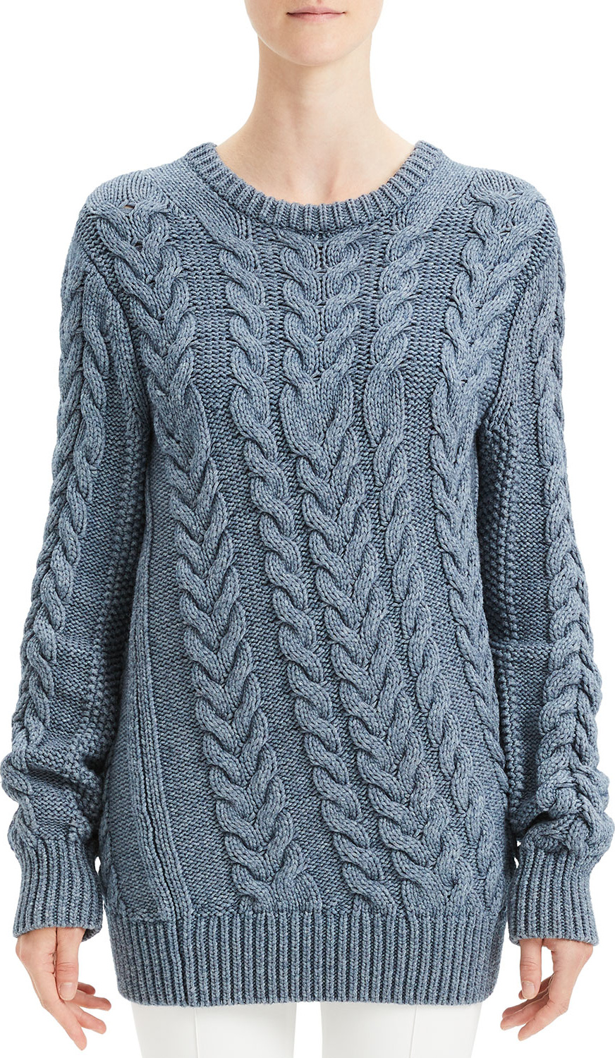 Theory Twisted Cable-Knit Wool-Blend Sweater