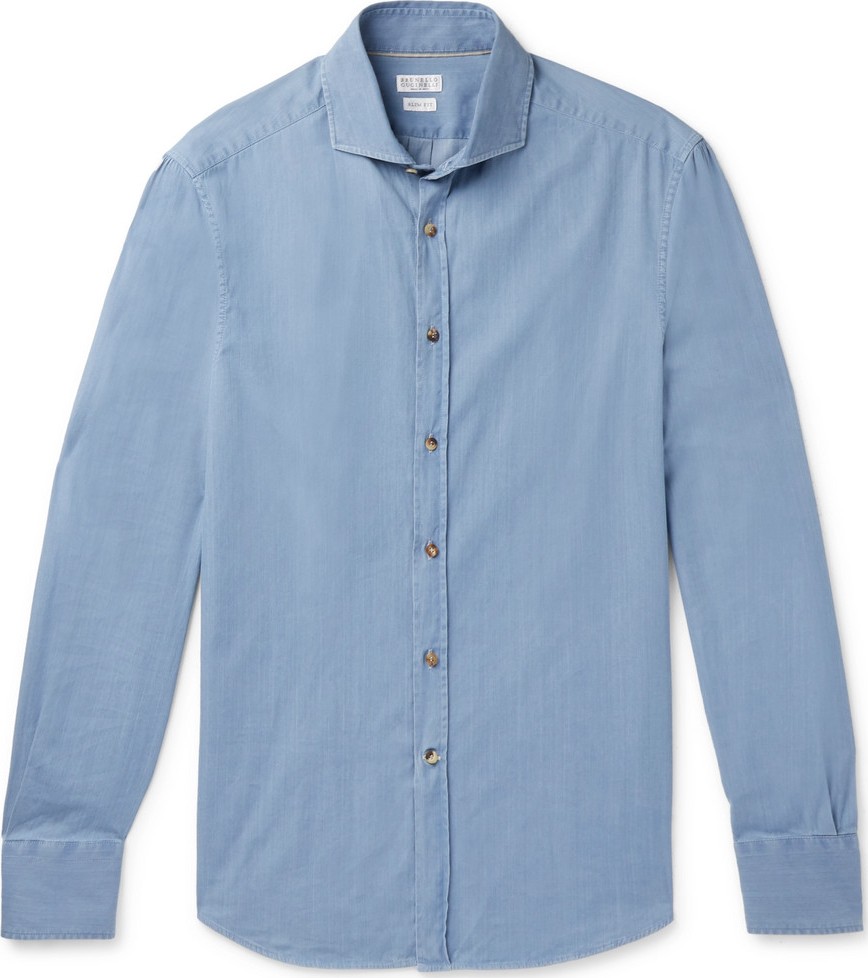 Brunello Cucinelli Slim-Fit Cotton-Chambray Shirt