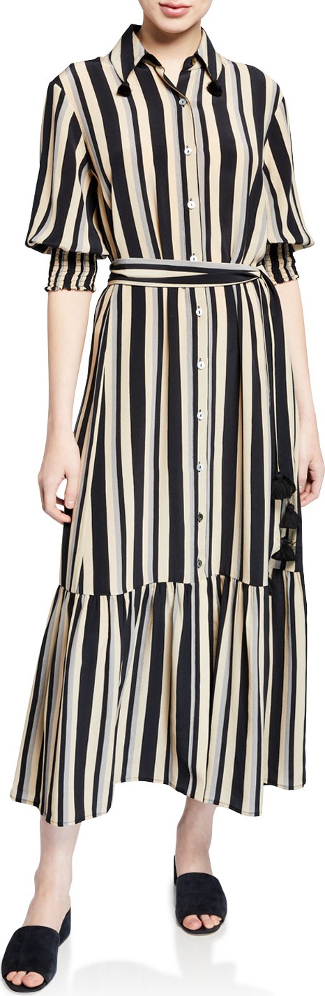 FIGUE Indiana Striped Shirtdress