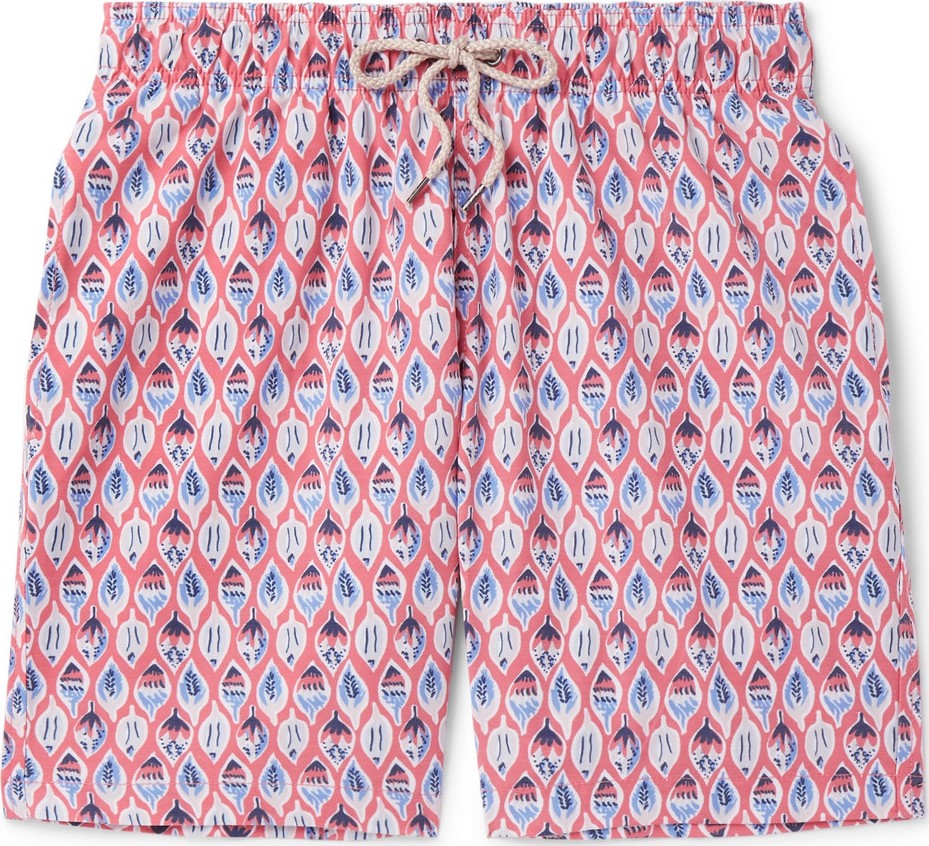Faherty Beacon Long-Length Printed Swim Shorts