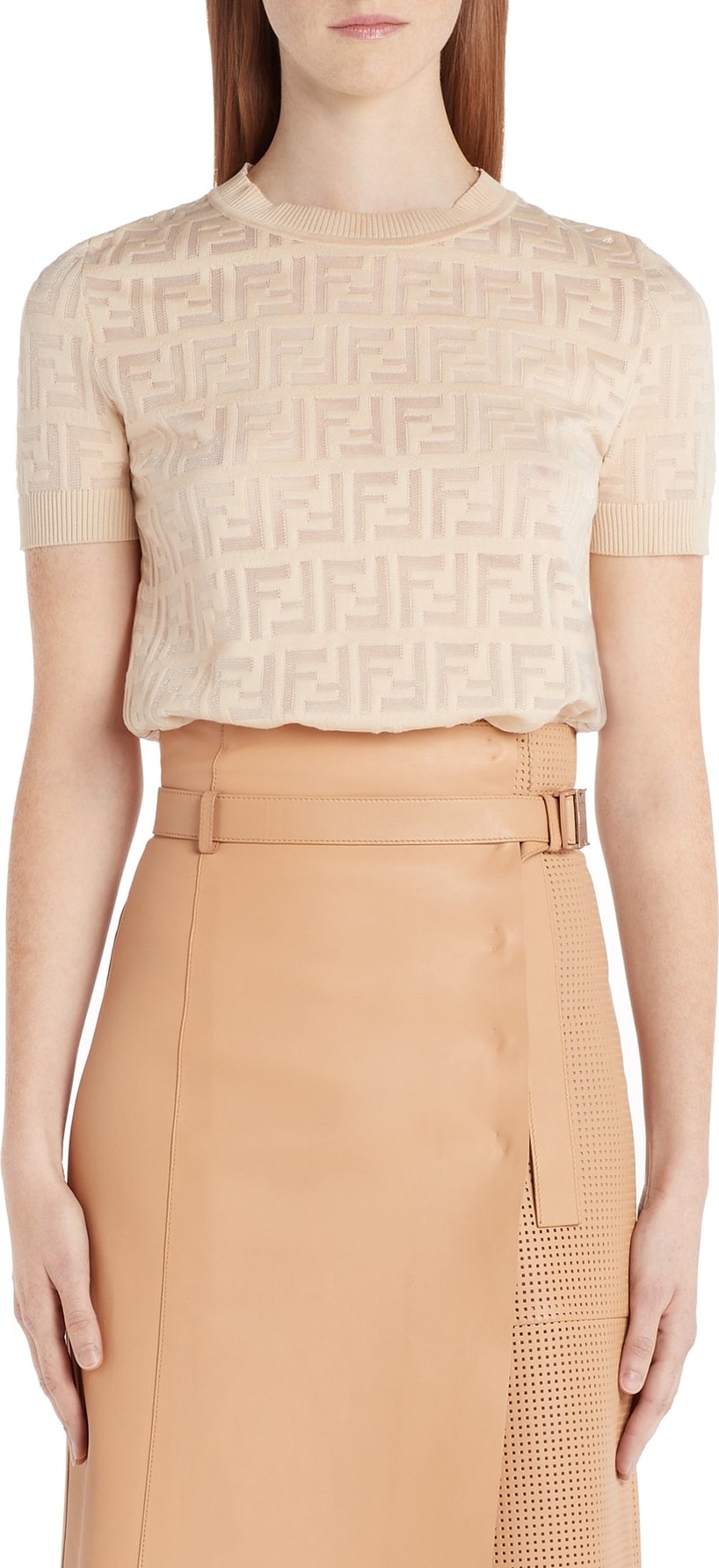 Fendi Logo Short Sleeve Sweater