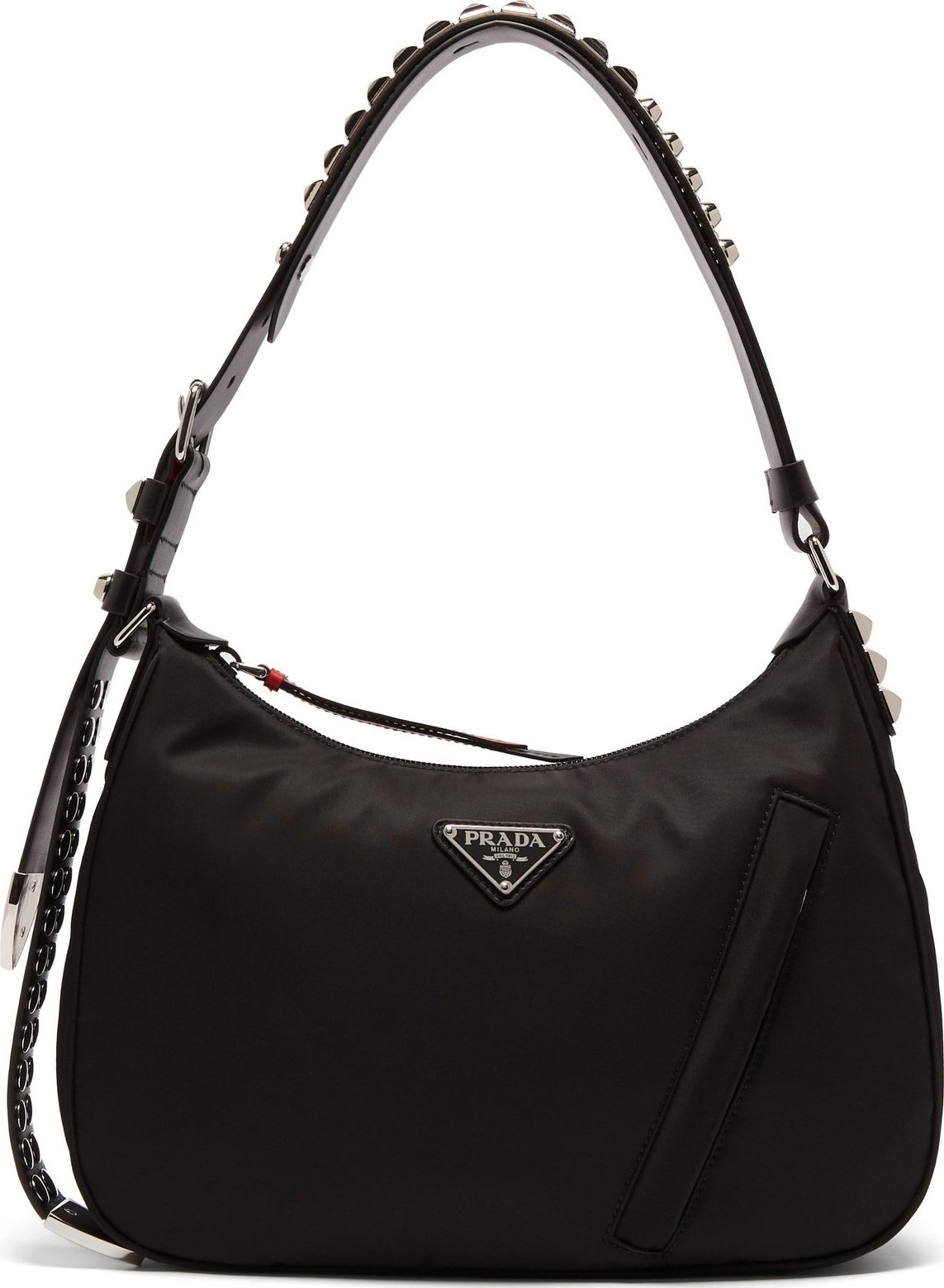 Prada New Vela studded nylon shoulder bag