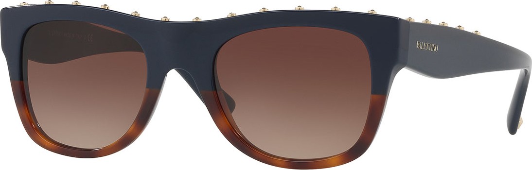 Valentino Rockstud Two-Tone Square Sunglasses