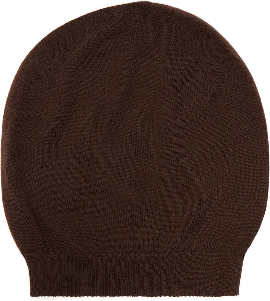 Rick Owens Ribbed-edge cashmere beanie hat