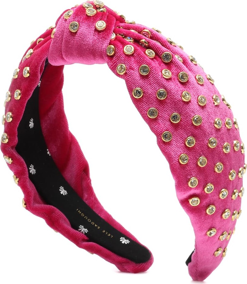 Lele Sadoughi Embellished velvet headband