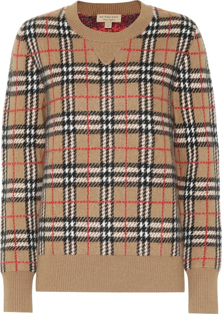 Burberry London England Vintage Check cashmere sweater