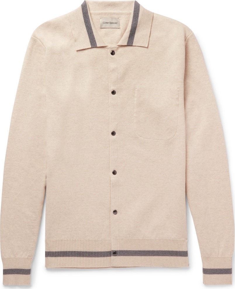 Oliver Spencer Roxwell Slim-Fit Striped Cotton Cardigan