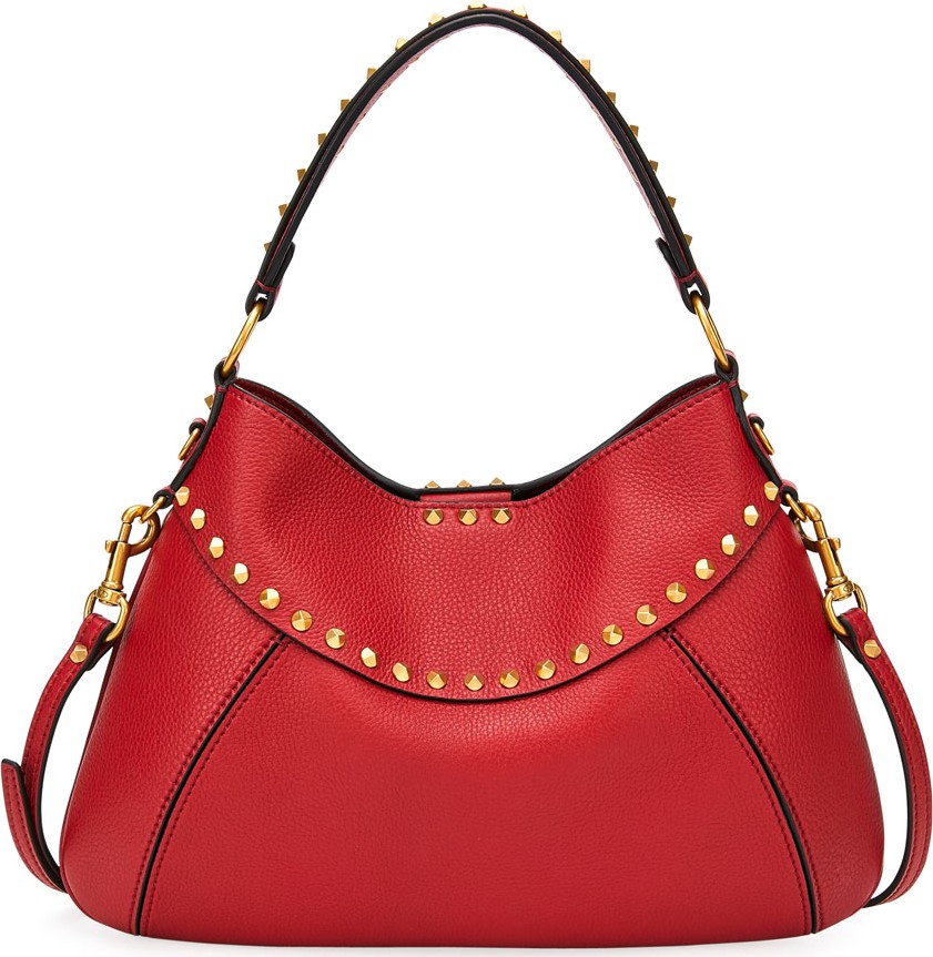 Valentino Twinkle Studded Small Leather Hobo Bag