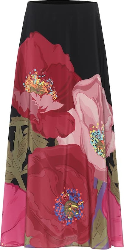 Valentino Floral silk skirt