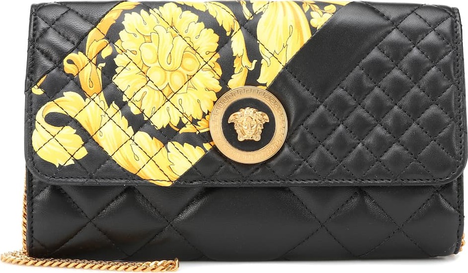 Versace Printed quilted leather clutch