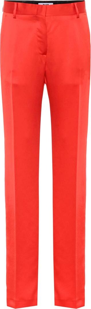 MSGM High-rise straight satin pants