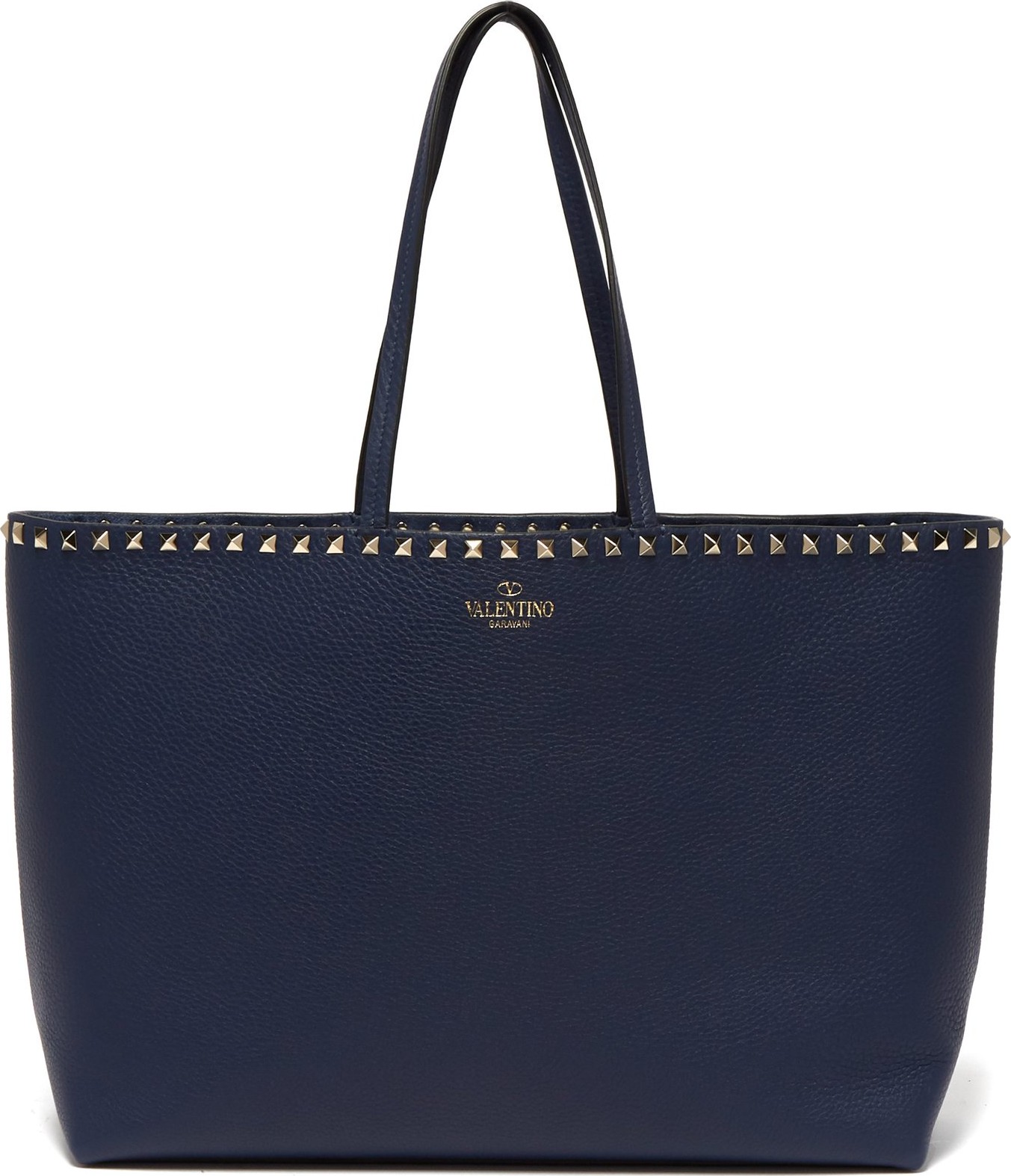 Valentino Rockstud grained-leather tote