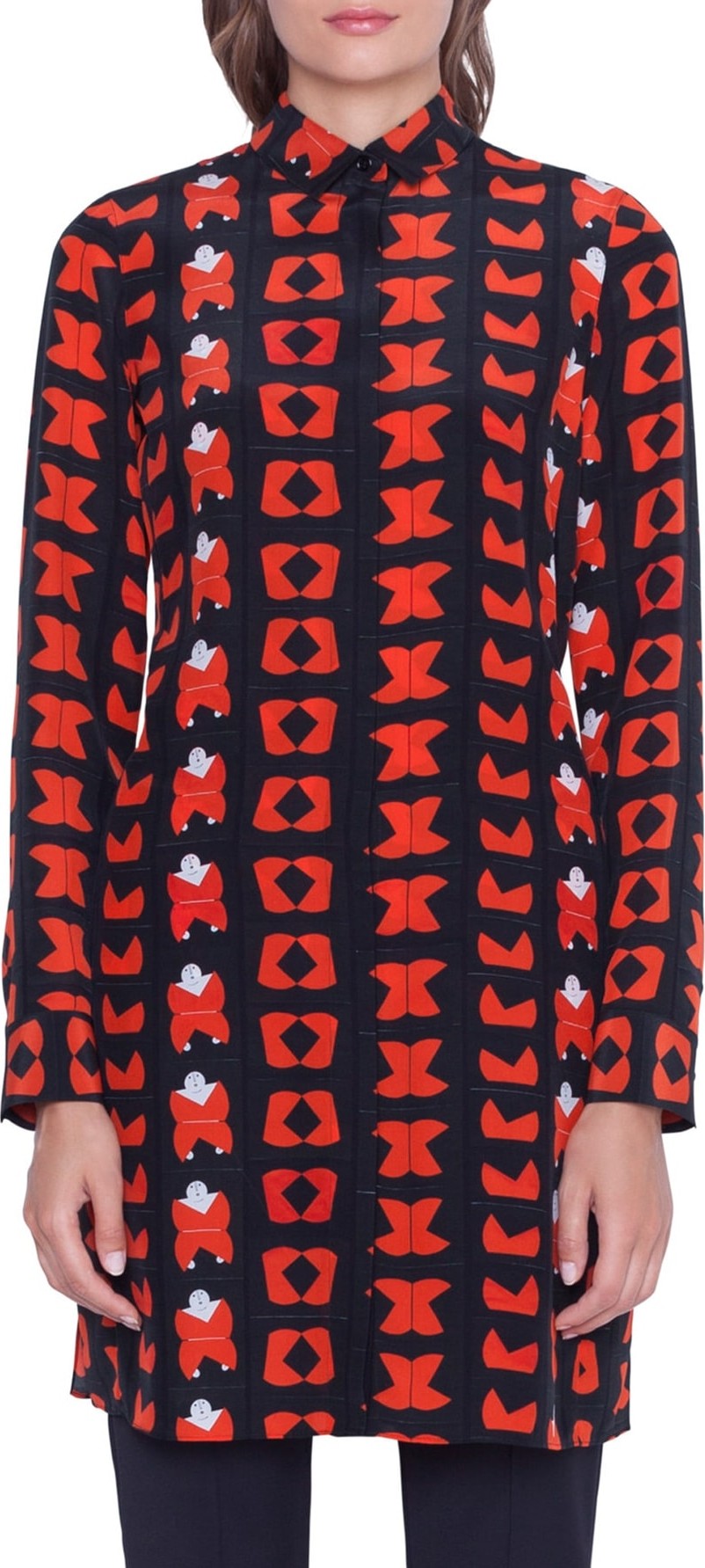 Akris Magic Forms Print Silk Crêpe Tunic