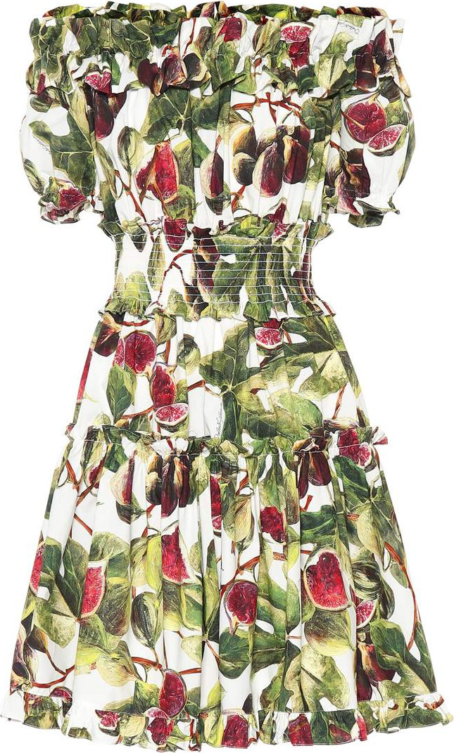 Dolce & Gabbana Fig cotton poplin minidress